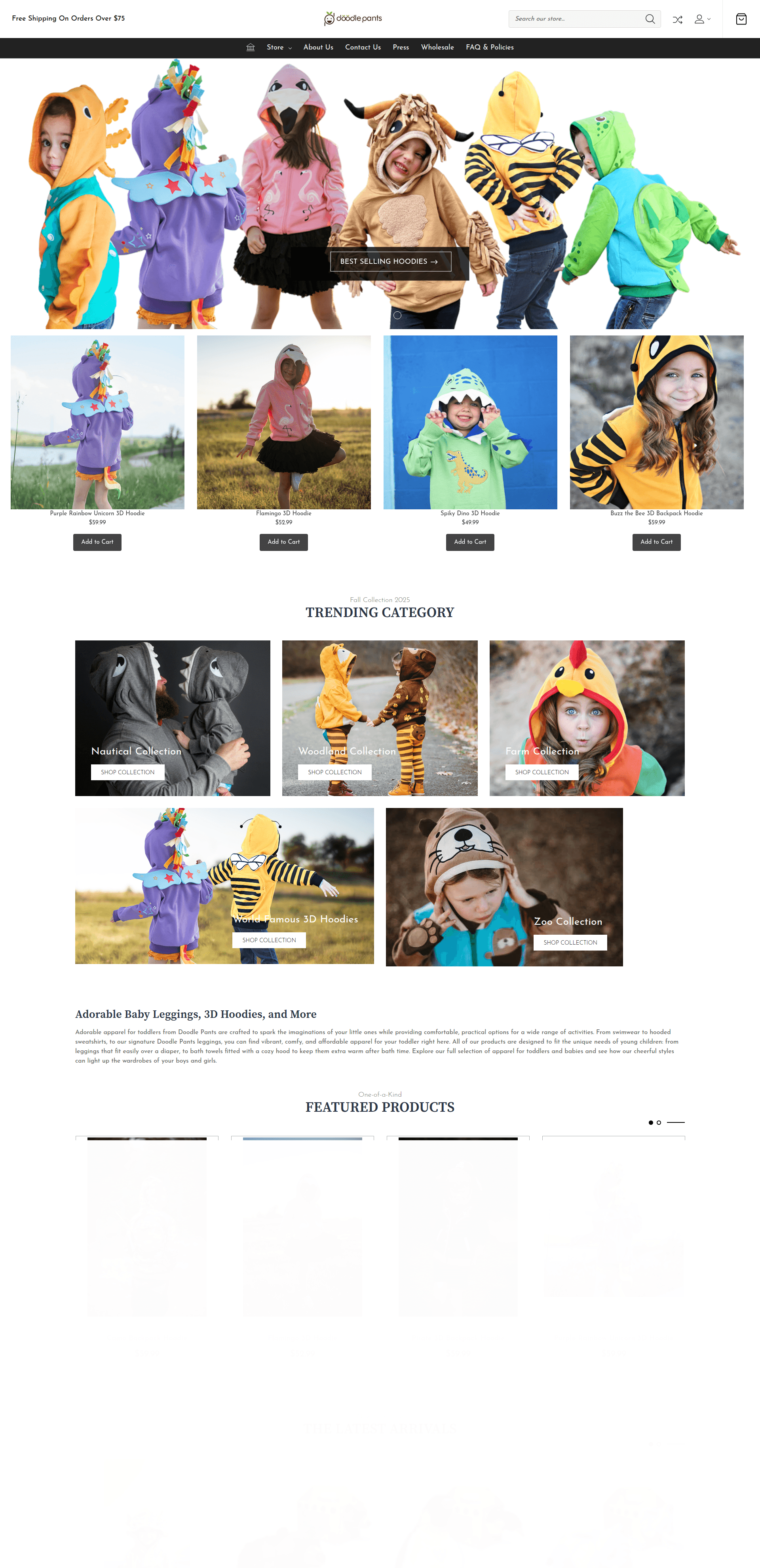 Doodle Pants website screenshot